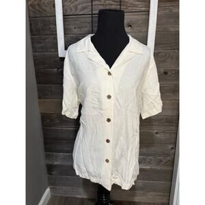 La Cabana All Night Long slightly off white women's silk blouse size 1x